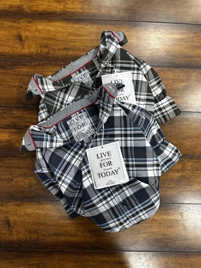 blue checked cotton Casual shirt for men – Suryacotton