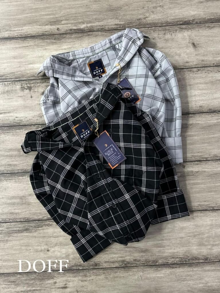 black and white checked cotton Casual shirt for men – Suryacotton